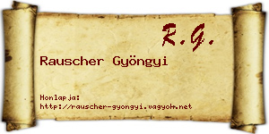 Rauscher Gyöngyi névjegykártya